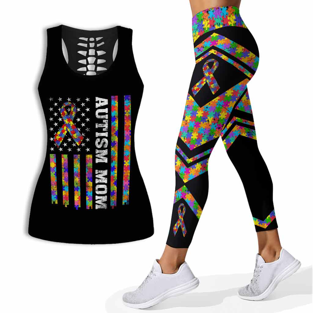 Mom - Autism Awareness Hollow Tank Top and Leggings 1121