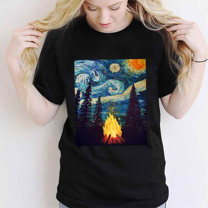 Campfire Starry Night - Camping T-shirt and Hoodie 112021