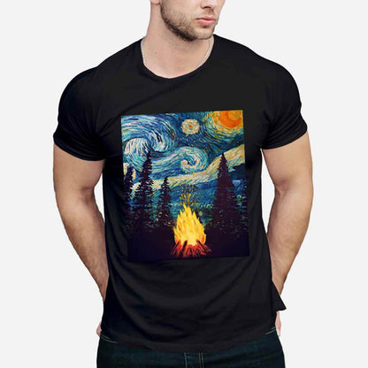 Campfire Starry Night - Camping T-shirt and Hoodie 112021