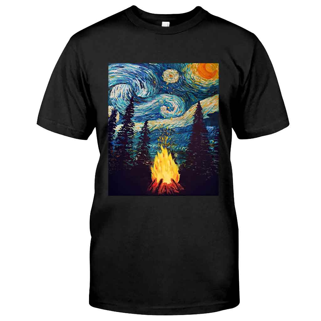 Campfire Starry Night - Camping T-shirt and Hoodie 112021