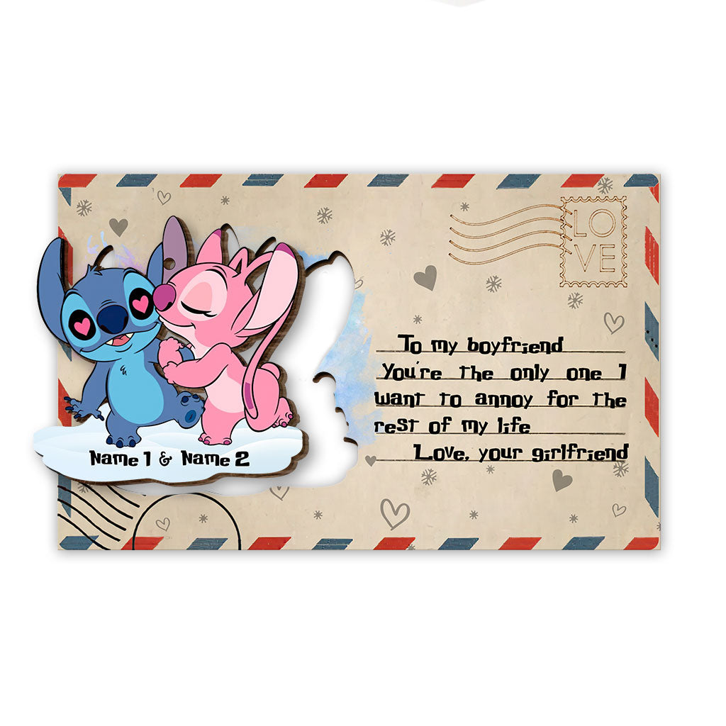 You Are The Only One - Personalized Christmas Ohana Wooden Card Pop Out Ornament