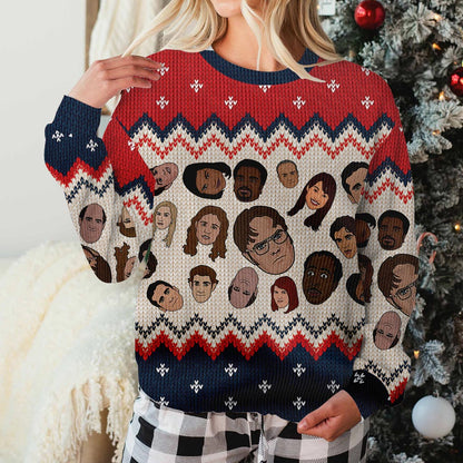 World's Best Boss - Personalized Christmas Sweater With Faux Wool Pattern Printed