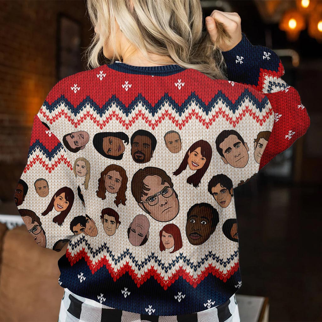 World's Best Boss - Personalized Christmas Sweater With Faux Wool Pattern Printed