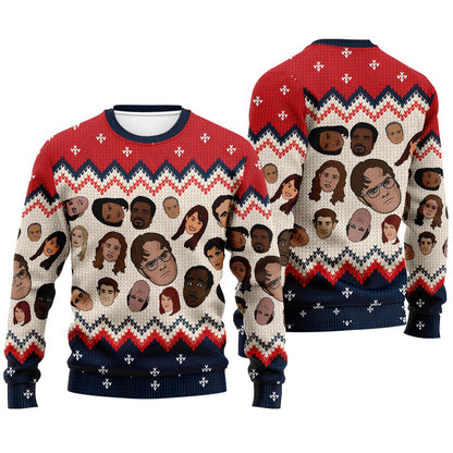 World's Best Boss - Personalized Christmas Sweater With Faux Wool Pattern Printed