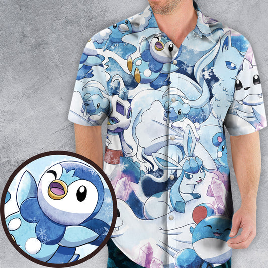 Ice Pattern Monster Trainer Hawaiian Shirt 0823