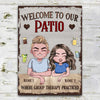 Group Therapy Practiced Here - Personalized Backyard Rectangle Metal Sign