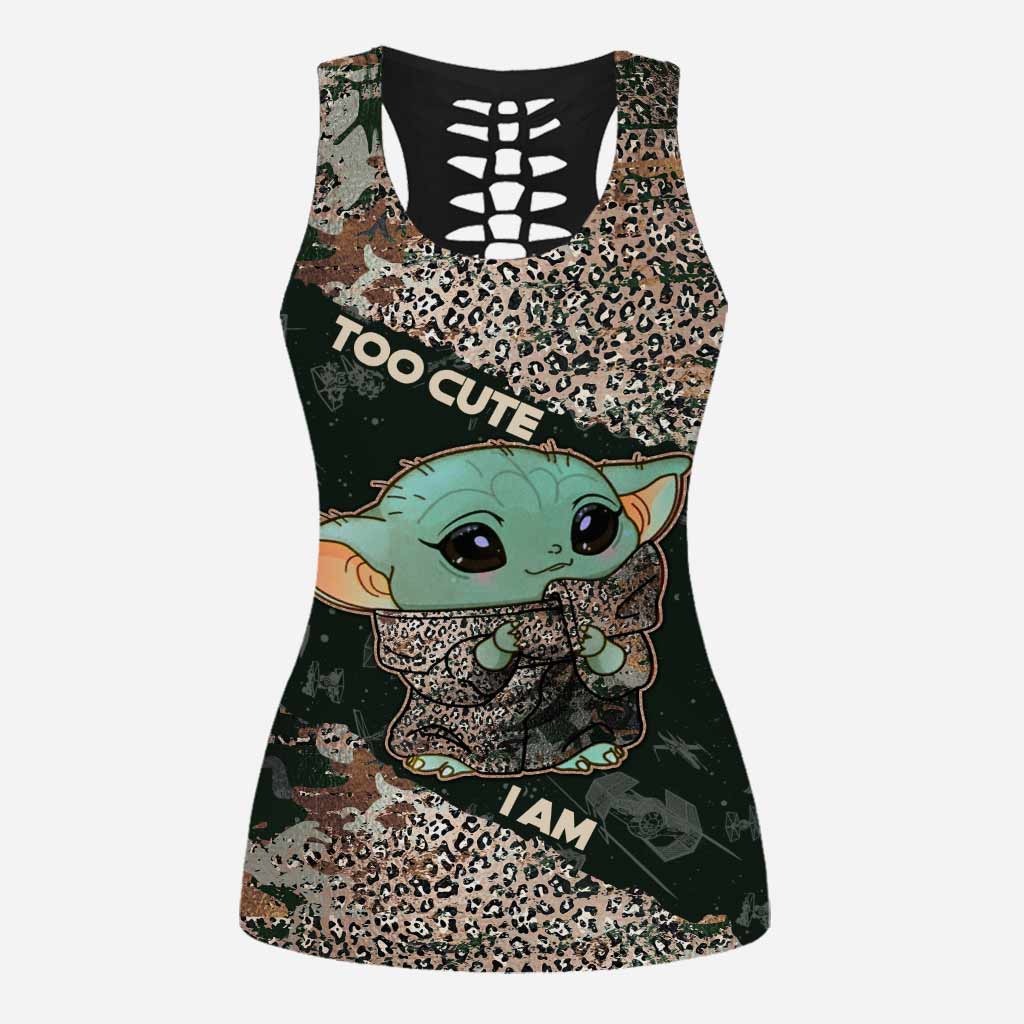 Too Cute I Am - Personalized Hollow Tank Top And Leggings