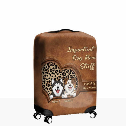 Important Dog Mom Stuff - Personalized Luggage Cover