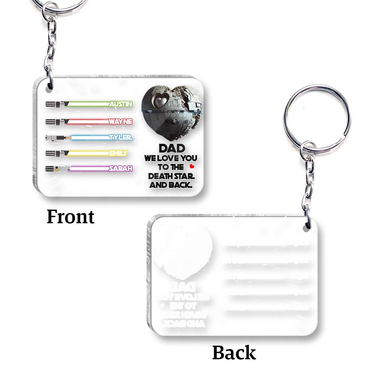 We Love You To The Death Star And Back - Personalized The Force Transparent Keychain