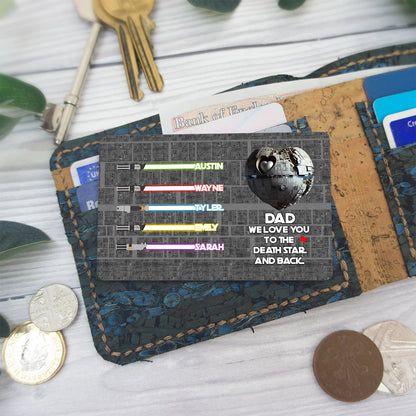 We Love You To The Death Star And Back - Personalized The Force Wallet Insert Card