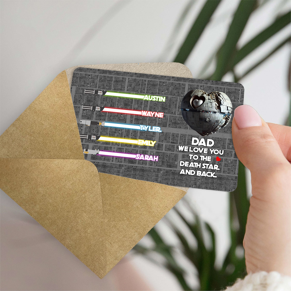 We Love You To The Death Star And Back - Personalized The Force Wallet Insert Card