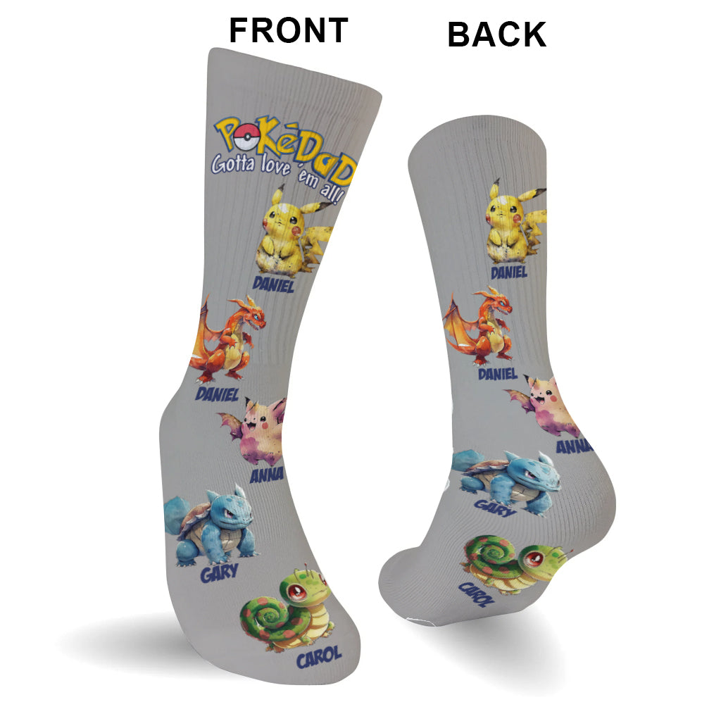 PokéDad PokéMom - Personalized Monster Trainer Socks