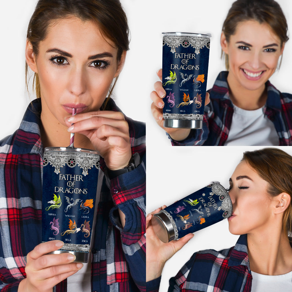 Father Of Dragons - Personalized Thrones Game Tumbler