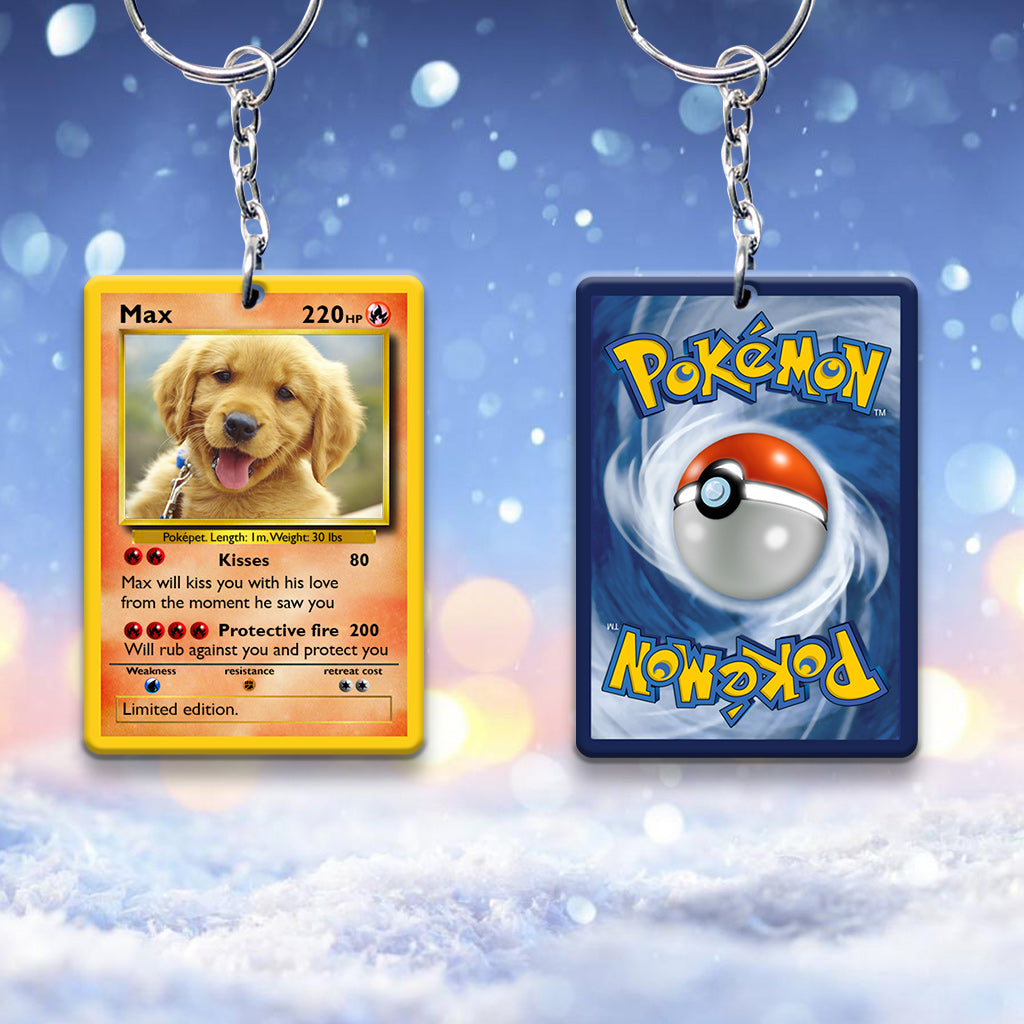 Poke Card - Personalized Monster Trainer Keychain (Printed On Both Sides)