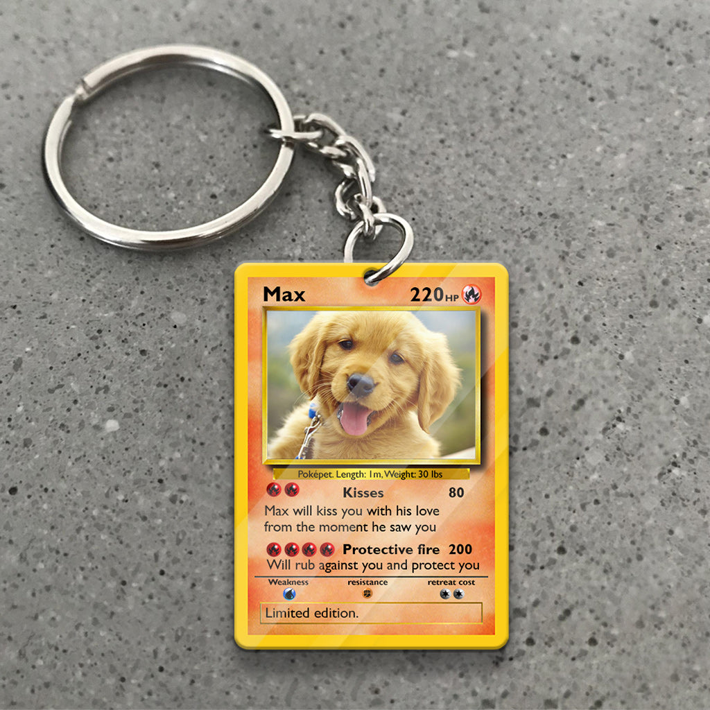 Poke Card - Personalized Monster Trainer Keychain (Printed On Both Sides)