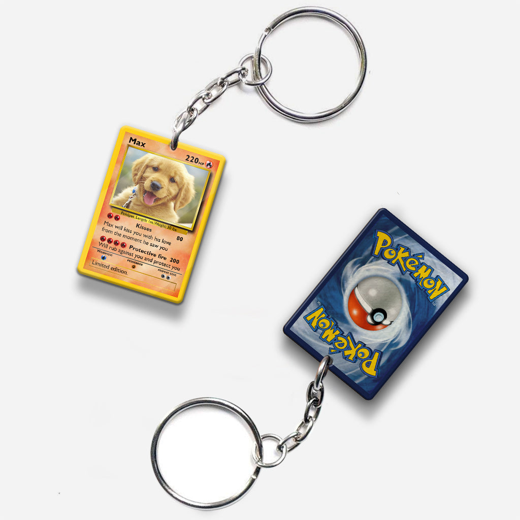 Poke Card - Personalized Monster Trainer Keychain (Printed On Both Sides)
