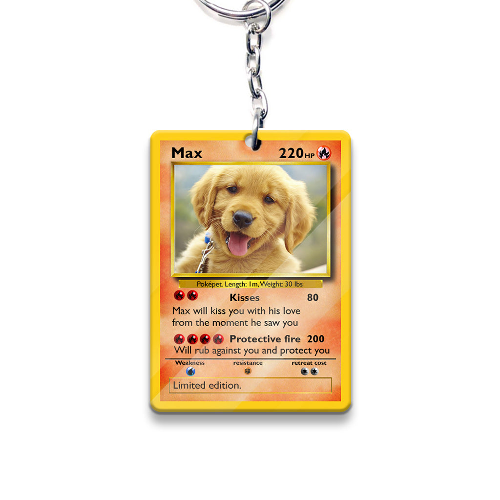 Poke Card - Personalized Monster Trainer Keychain (Printed On Both Sides)