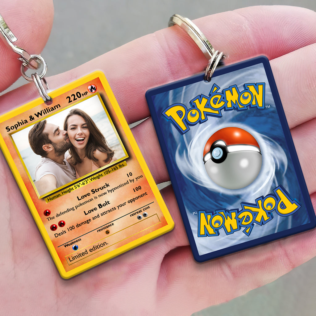 Poke Card - Personalized Monster Trainer Keychain (Printed On Both Sides)