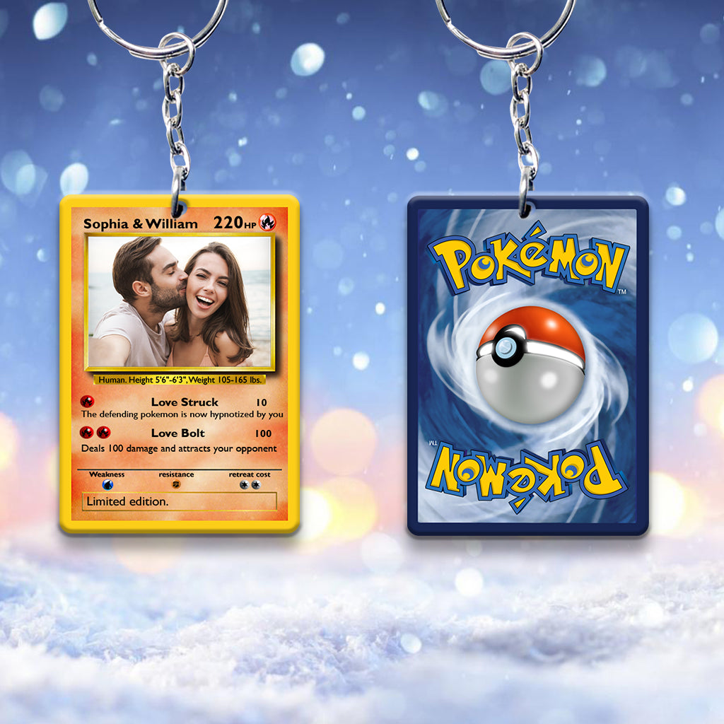 Poke Card - Personalized Monster Trainer Keychain (Printed On Both Sides)