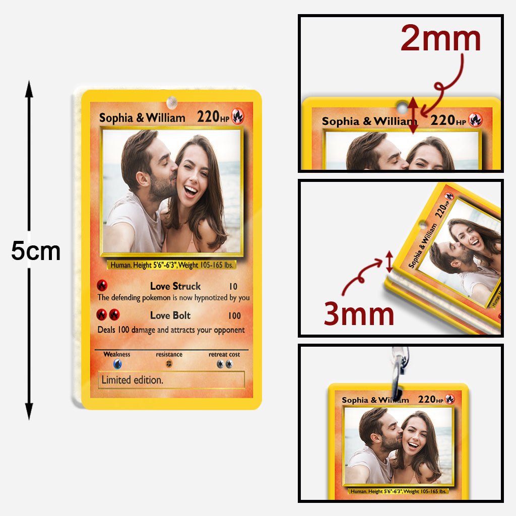 Poke Card - Personalized Monster Trainer Keychain (Printed On Both Sides)
