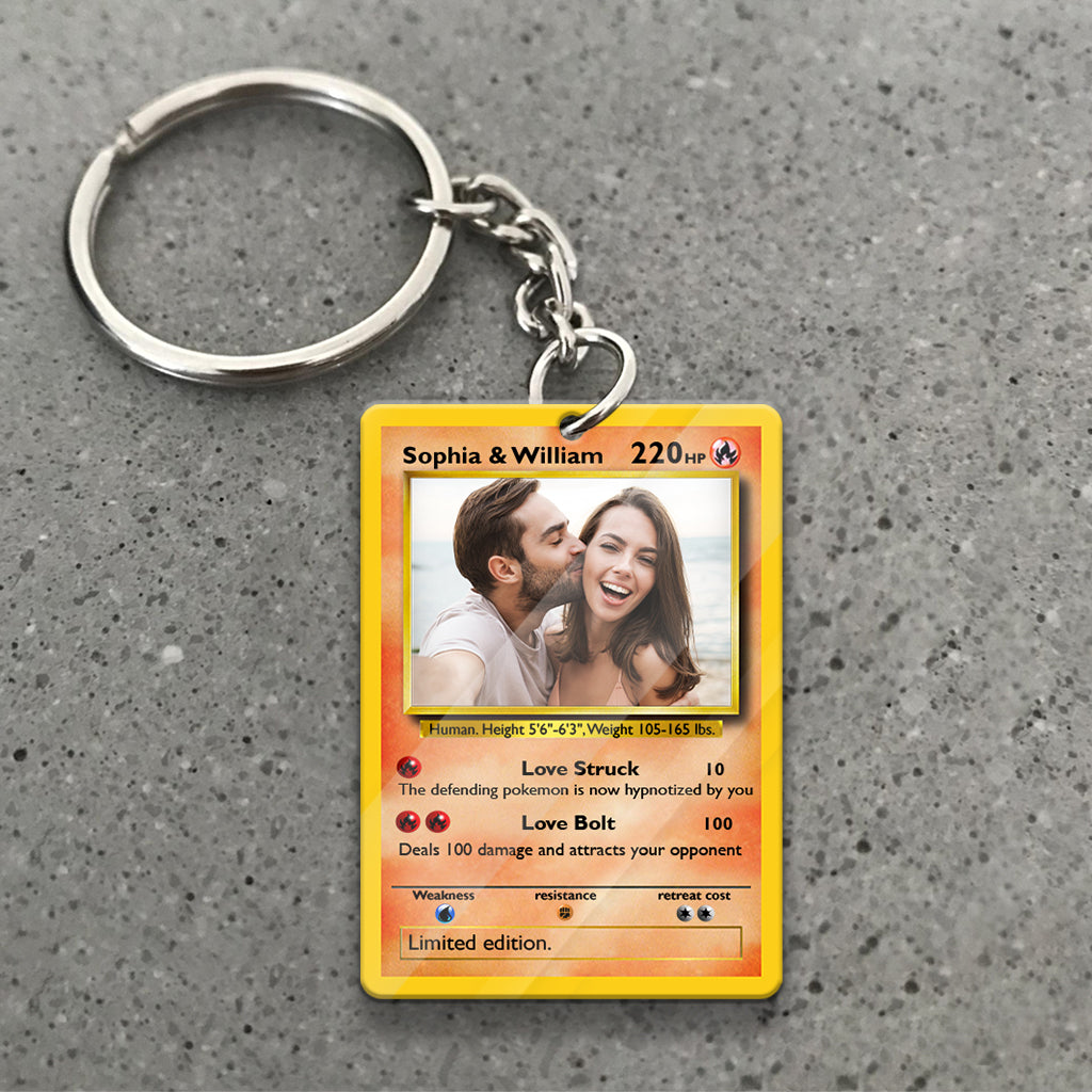 Poke Card - Personalized Monster Trainer Keychain (Printed On Both Sides)