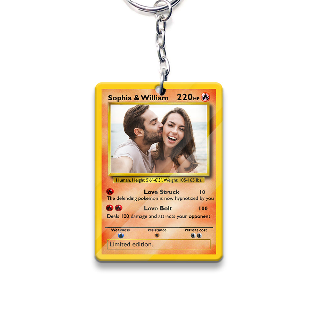 Poke Card - Personalized Monster Trainer Keychain (Printed On Both Sides)