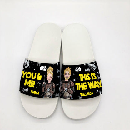 You & Me This Is The Way Personalized The Force Slide Sandals