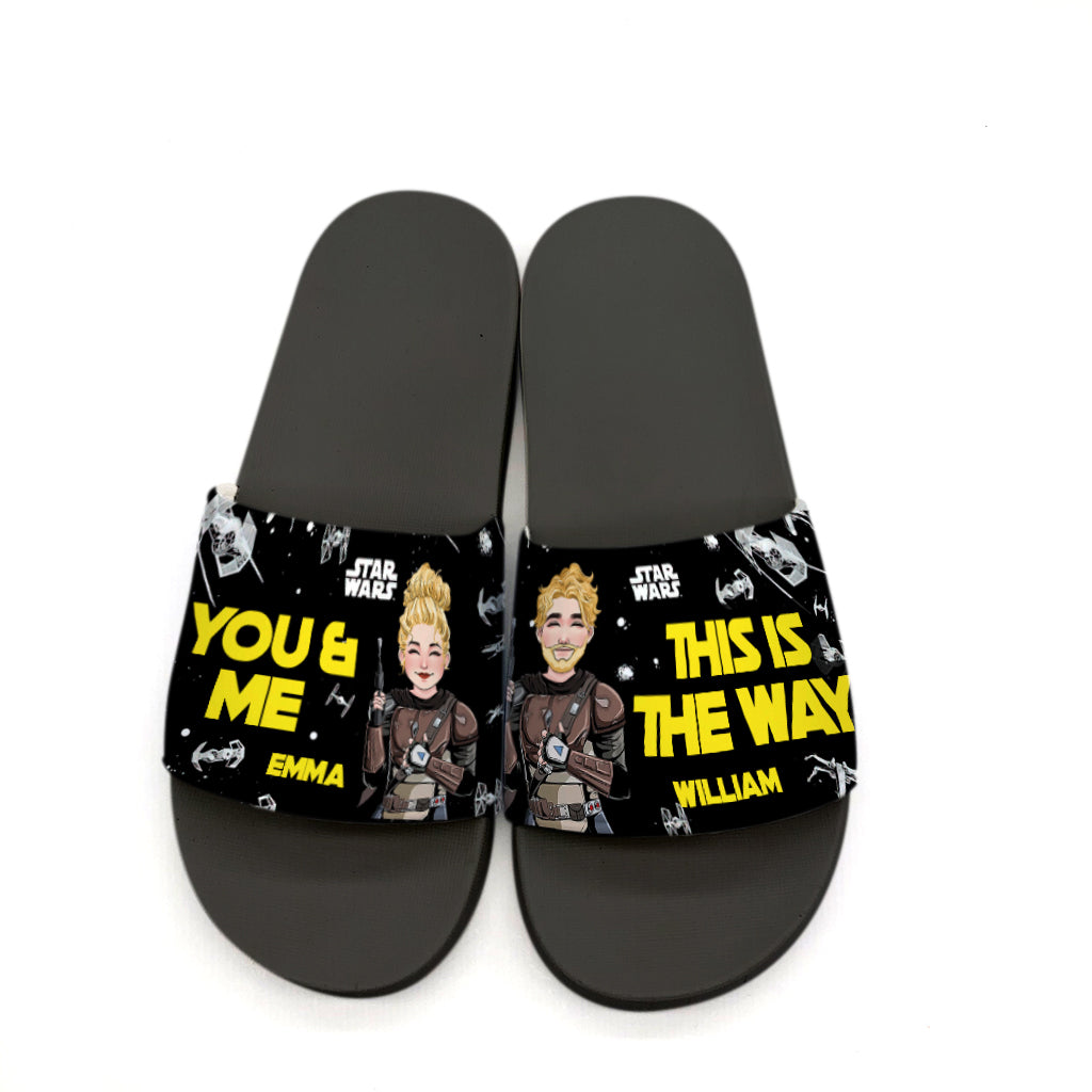 You & Me This Is The Way Personalized The Force Slide Sandals