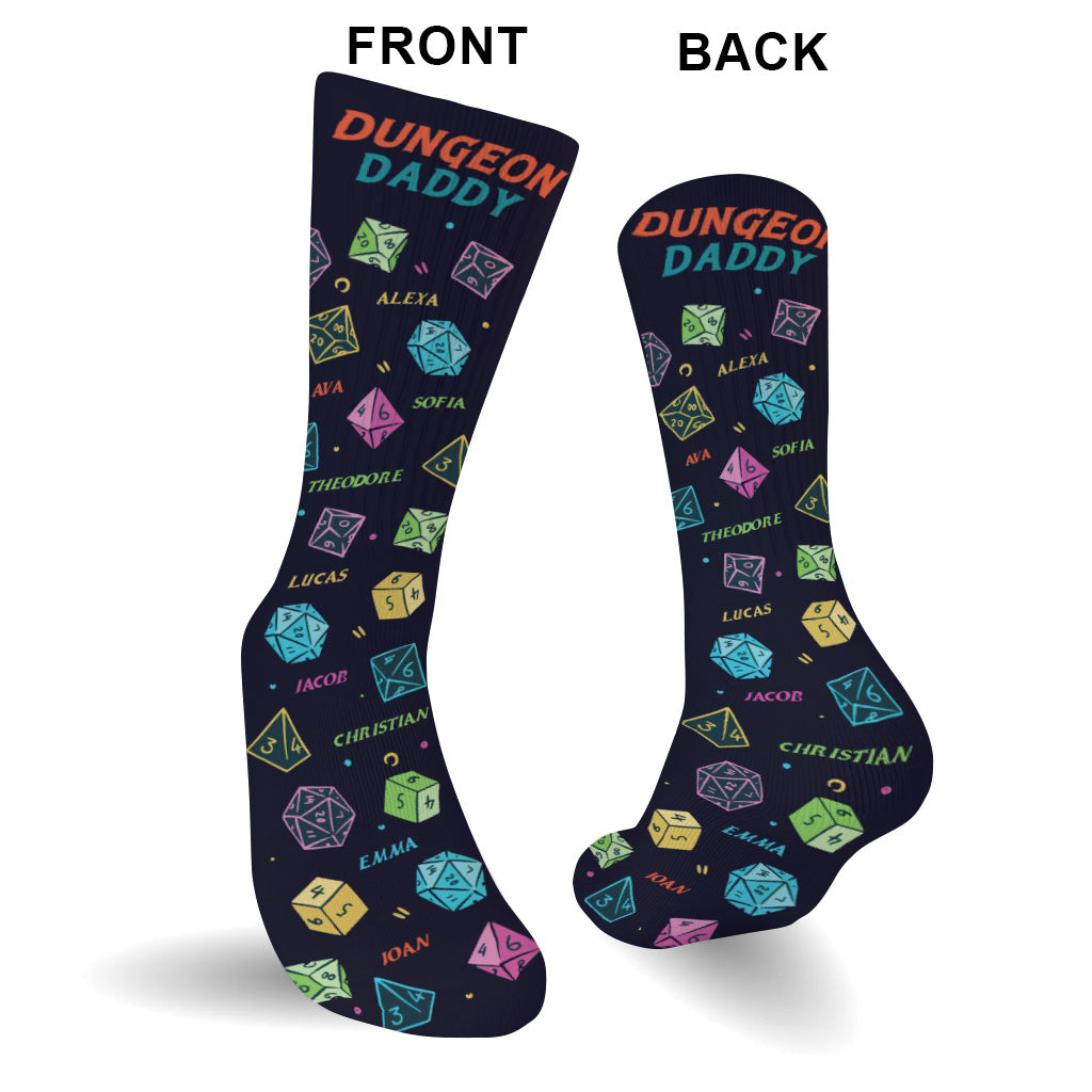 Dragon Daddy And The Weapons - Personalized RPG Socks