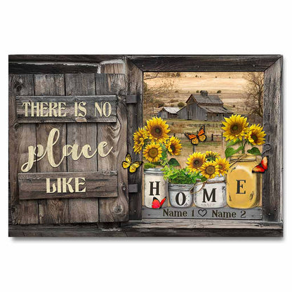 There Is No Place Like Home - Sunflower Personalized Poster