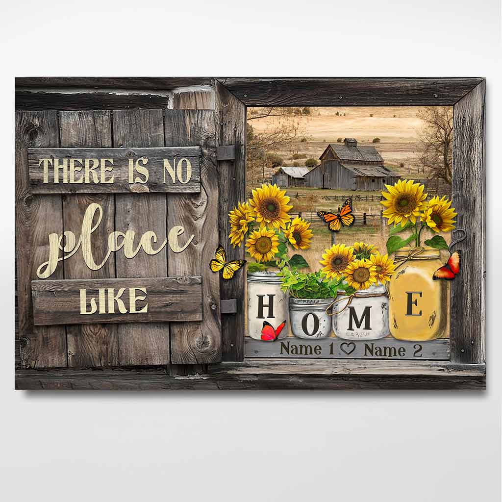 There Is No Place Like Home - Sunflower Personalized Poster