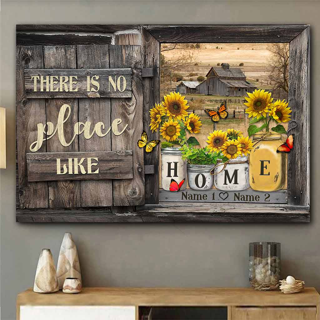 There Is No Place Like Home - Sunflower Personalized Poster