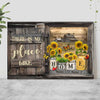 There Is No Place Like Home - Sunflower Personalized Poster