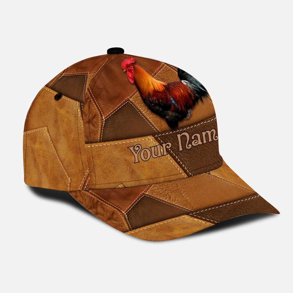 Chicken Whisperer Personalized Leather Pattern Print Cap