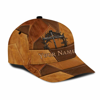 Faith Personalized Leather Pattern Print Cap