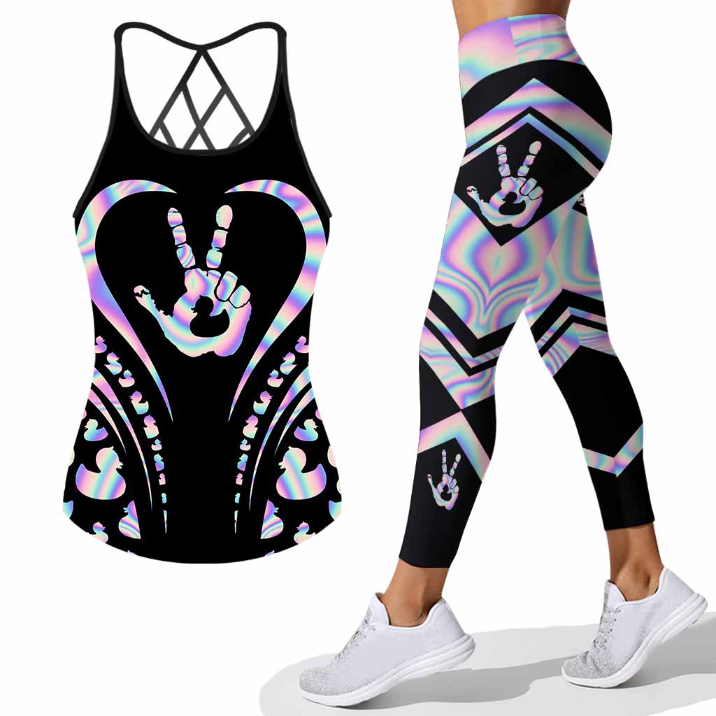 Duck Duck Wave For Jp Car - Cross Tank Top and Leggings