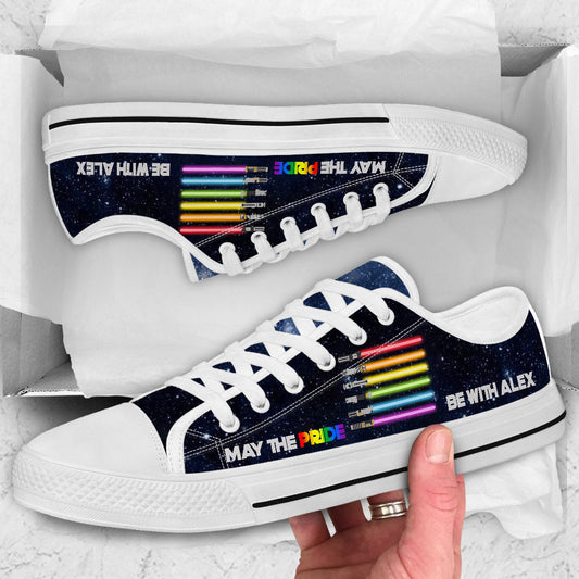 May The Pride Be With You - Personalized LGBT Support Low Top Shoes