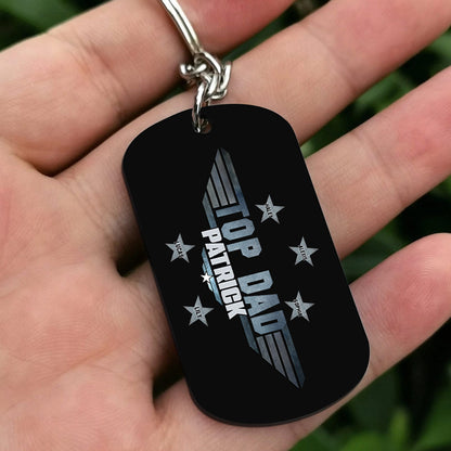 Top Dad - Personalized Stainless Steel Keychain