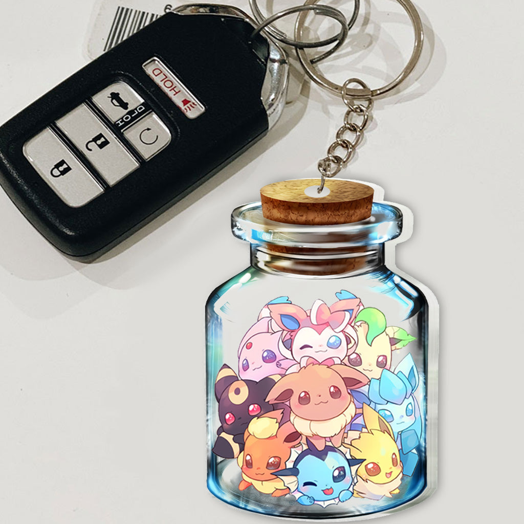In A Bottle - Personalized Monster Trainer Transparent Keychain