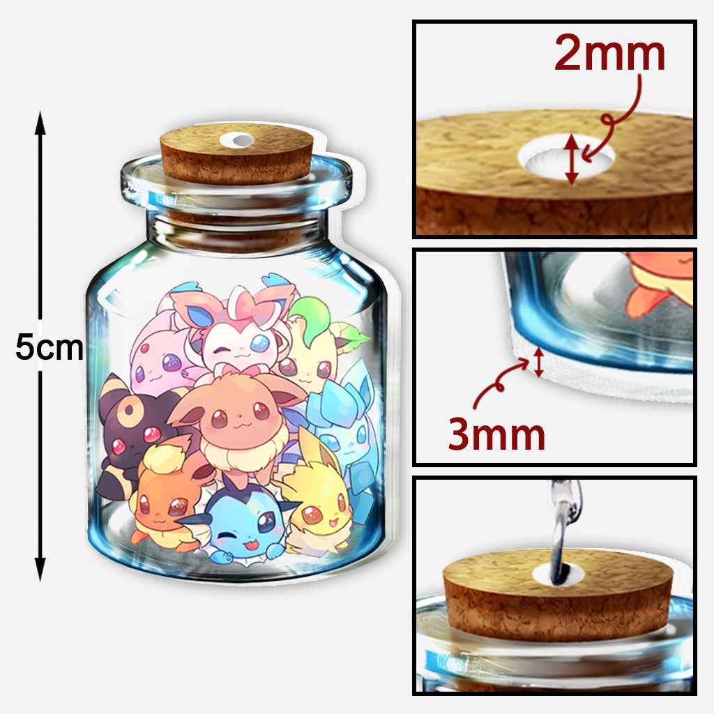 In A Bottle - Personalized Monster Trainer Transparent Keychain