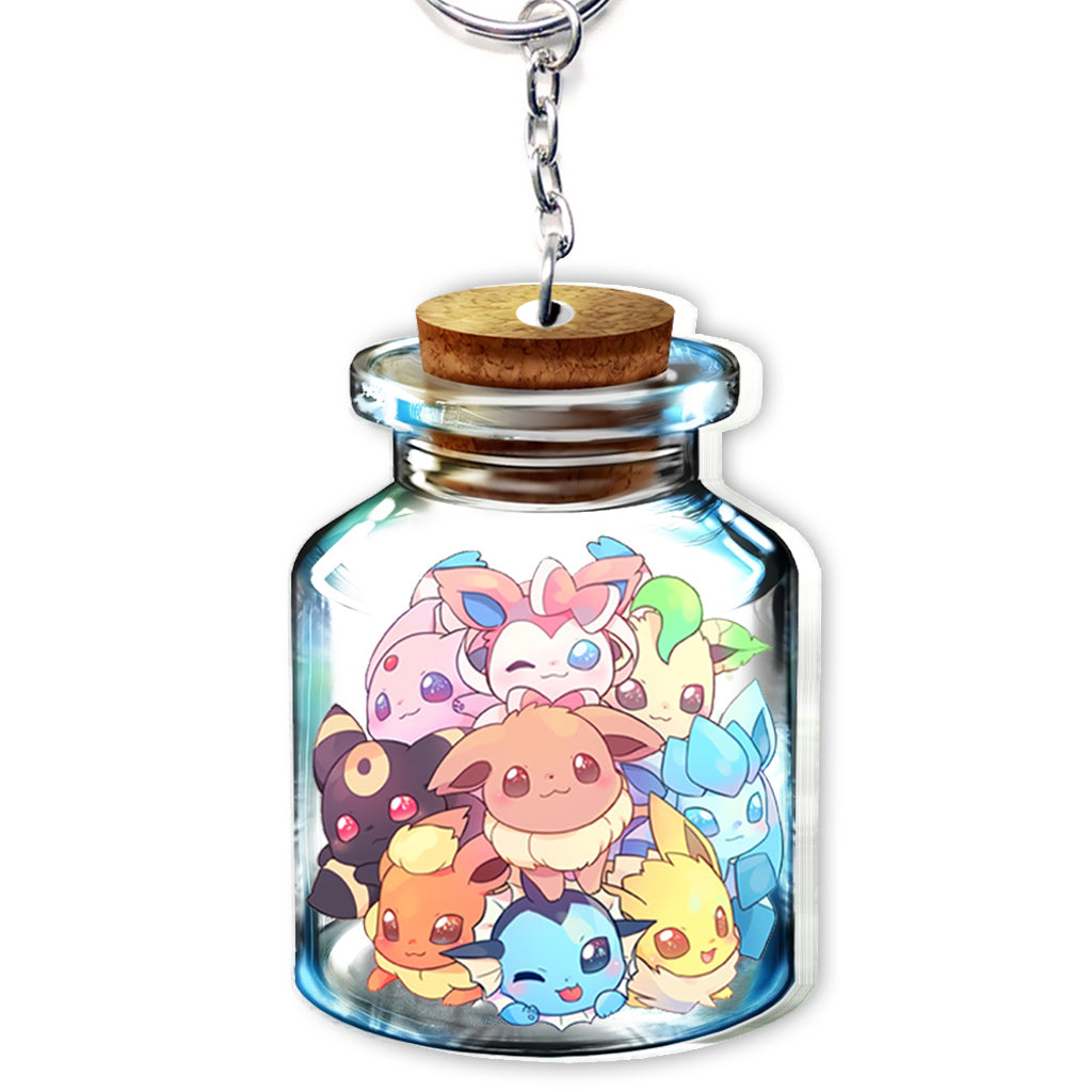 In A Bottle - Personalized Monster Trainer Transparent Keychain