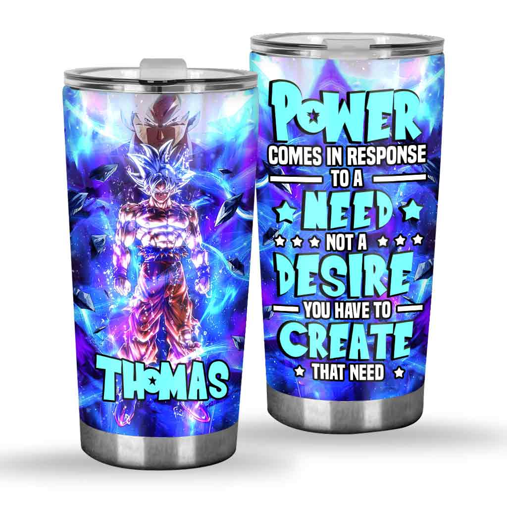 Power Comes In - Personalized Seven Balls Tumbler