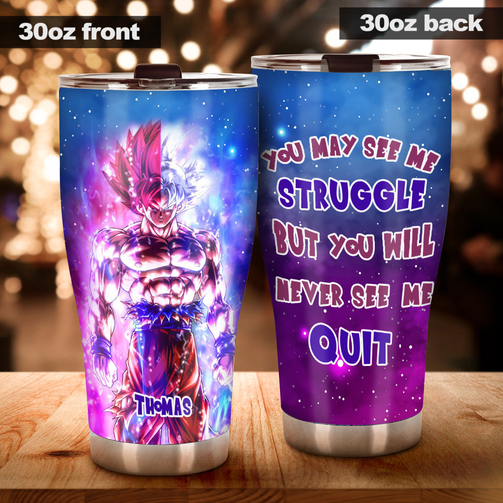 I Never Quit - Personalized Seven Balls Tumbler