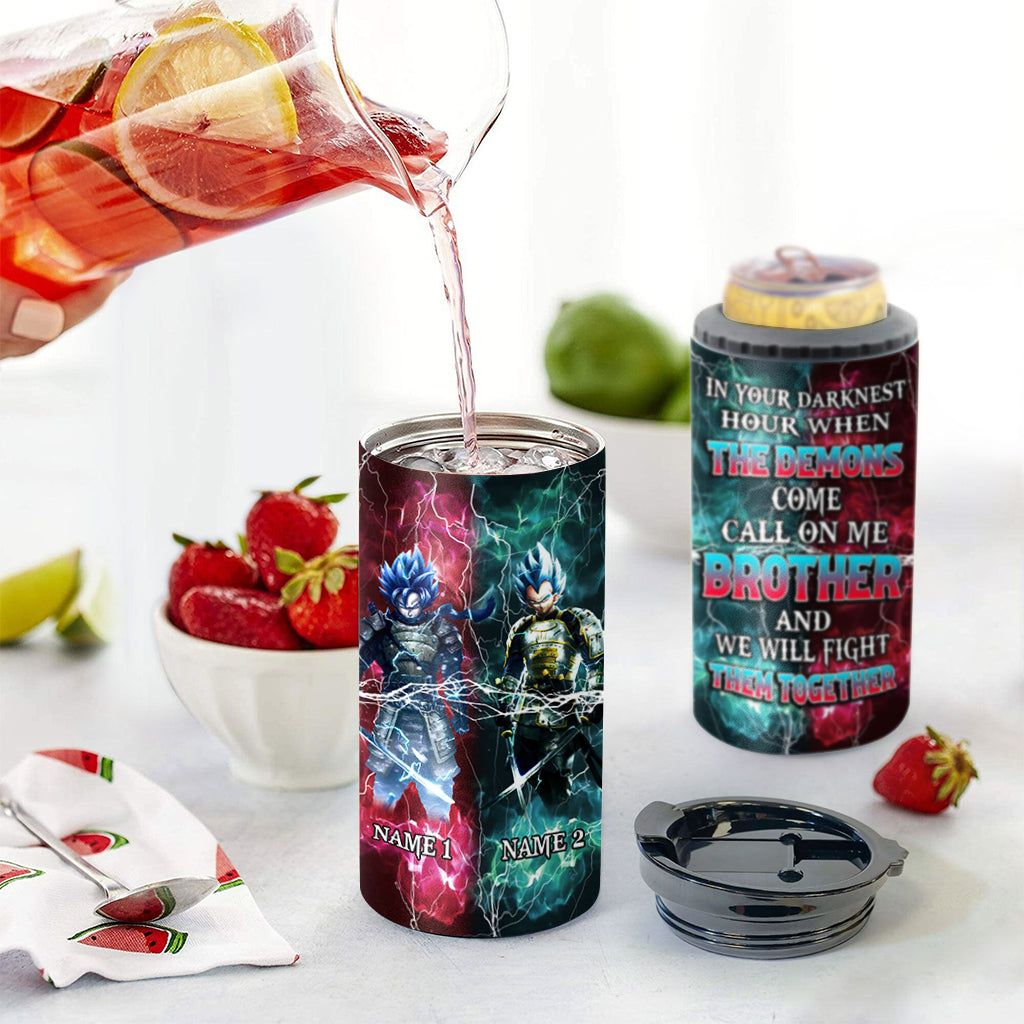 Call On Me Brother - Personalized Seven Balls Can Cooler