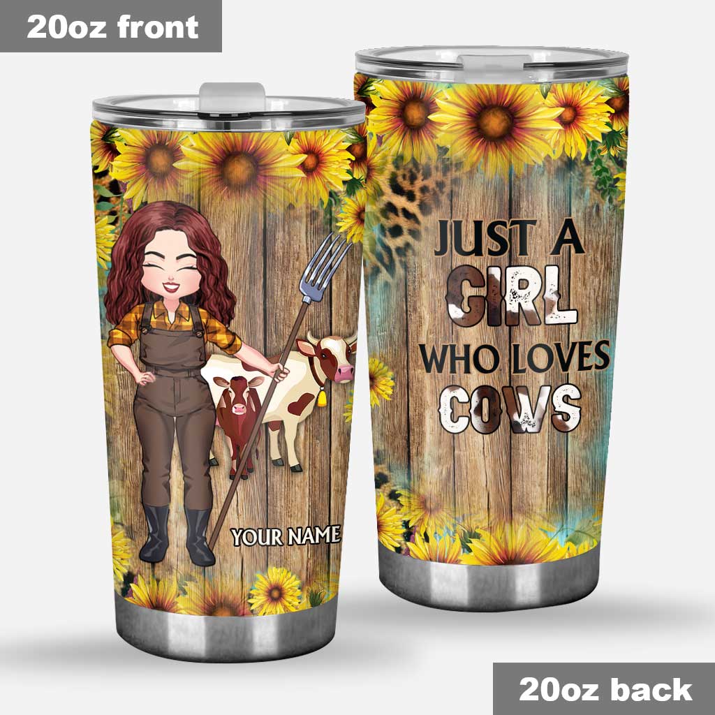 Just A Girl Who Loves Cows - Personalized Cow Tumbler