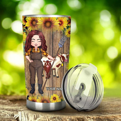 Just A Girl Who Loves Cows - Personalized Cow Tumbler