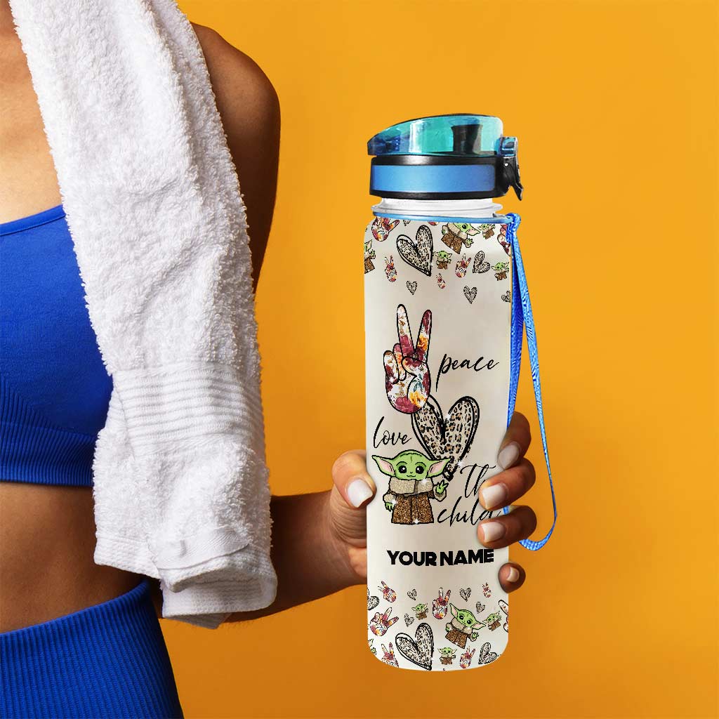 Peace Love The Child - Personalized The Force Water Tracker Bottle