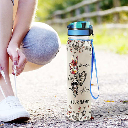 Peace Love Nightmare - Personalized Nightmare Water Tracker Bottle