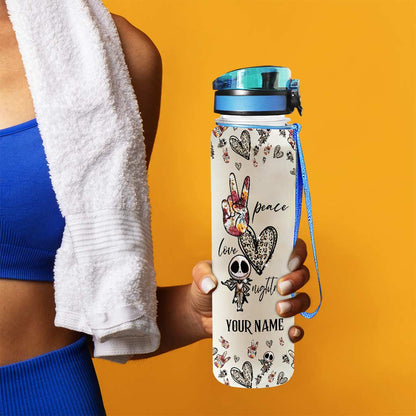 Peace Love Nightmare - Personalized Nightmare Water Tracker Bottle