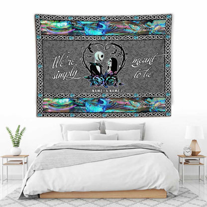 We're Simply Meant To Be - Personalized Couple Nightmare Wall Tapestry